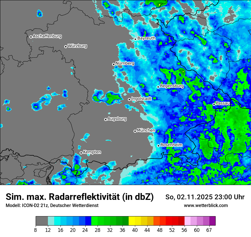 Modellkarten Simuliertes Radarbild