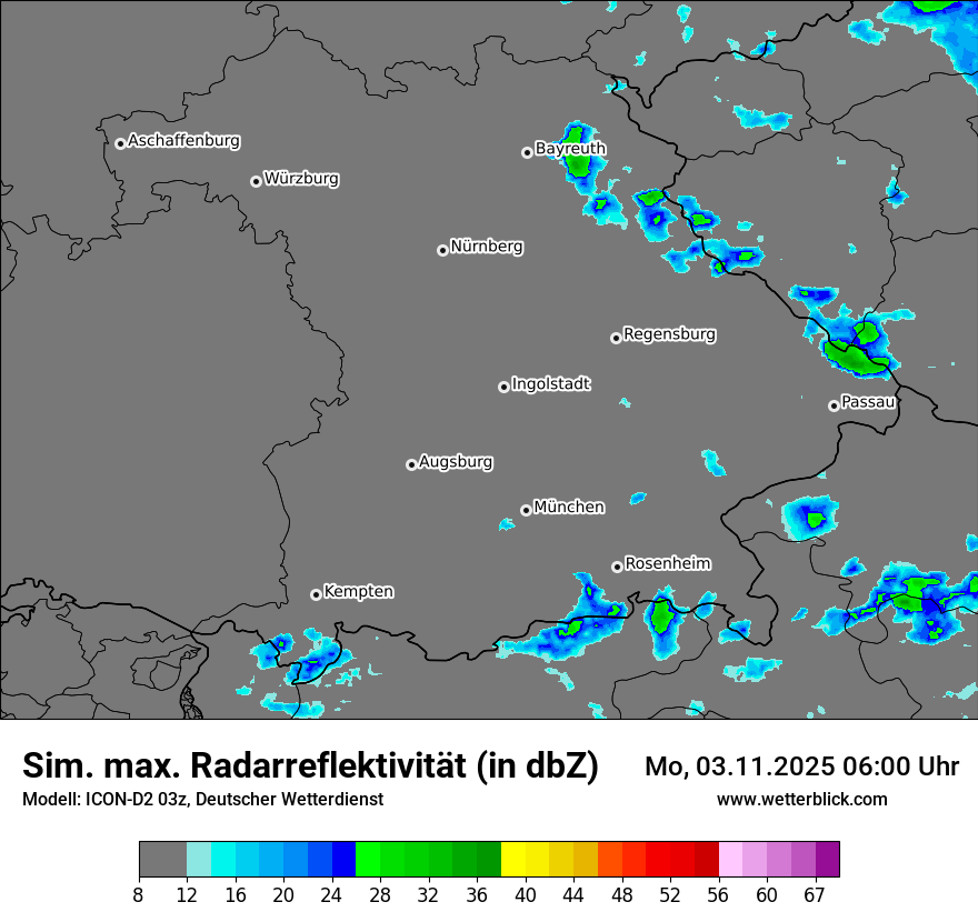 Modellkarten Simuliertes Radarbild