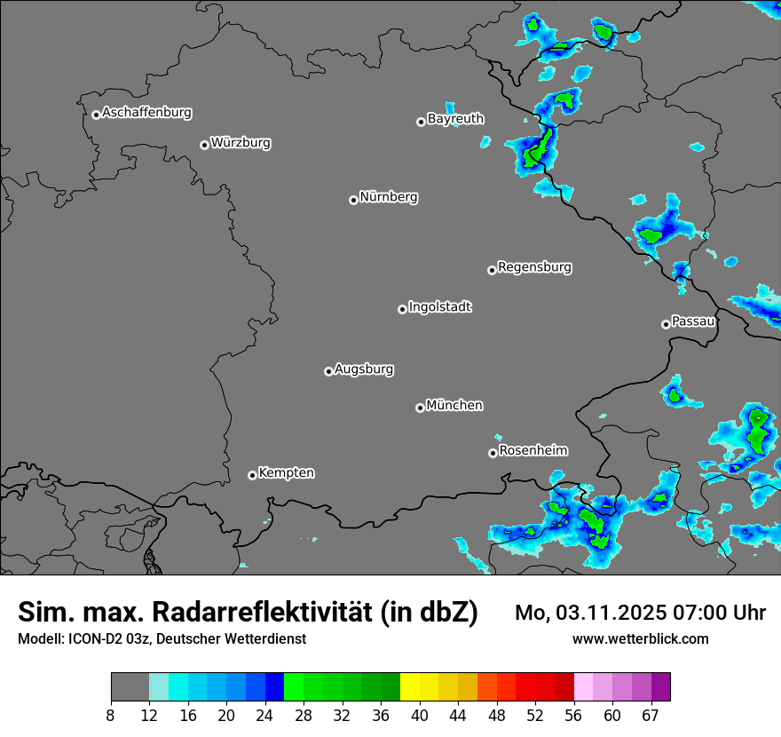 Modellkarten Simuliertes Radarbild