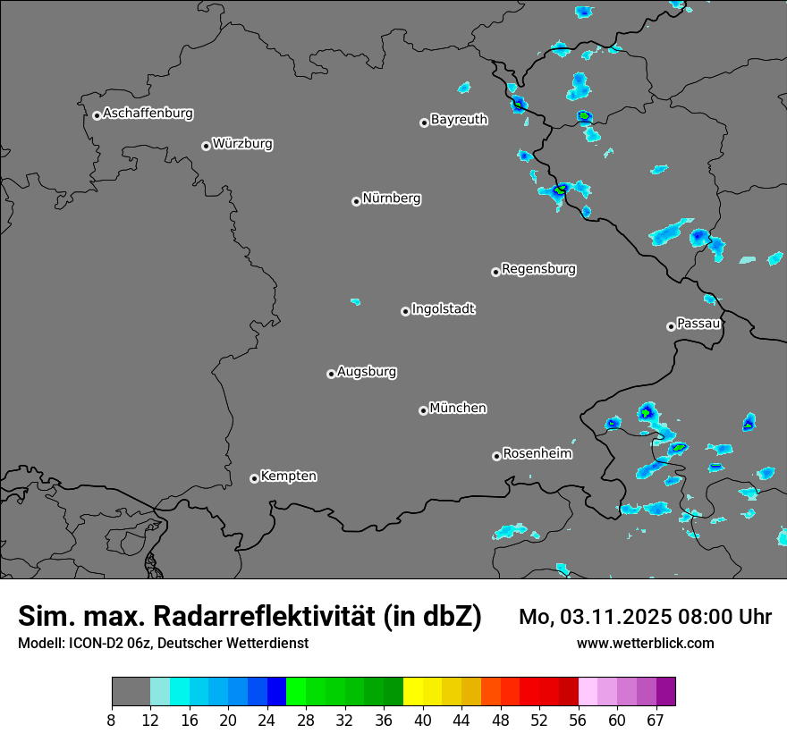 Modellkarten Simuliertes Radarbild