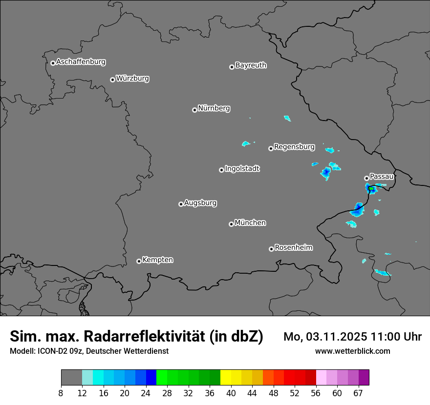 Modellkarten Simuliertes Radarbild