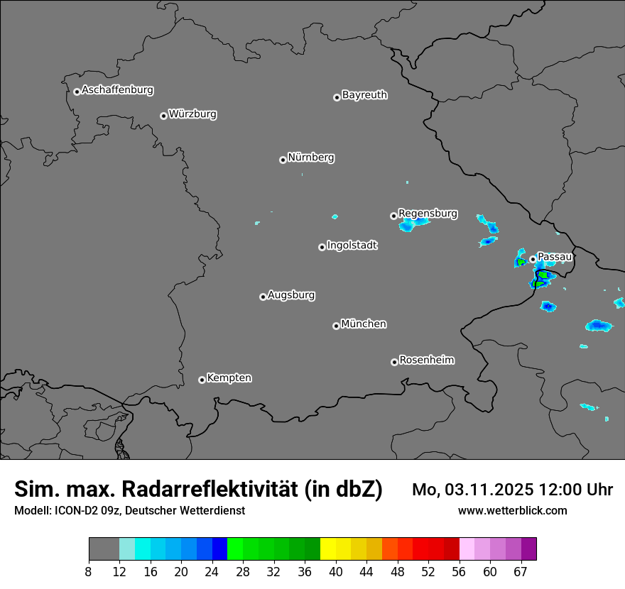 Modellkarten Simuliertes Radarbild