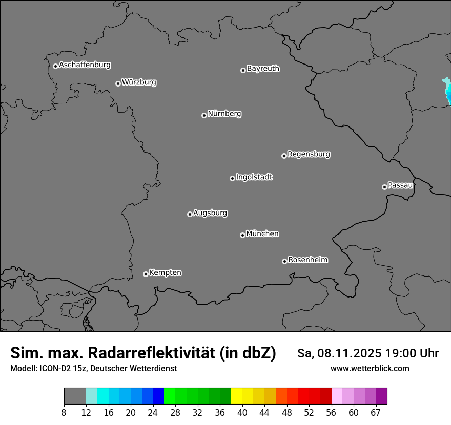 Modellkarten Simuliertes Radarbild