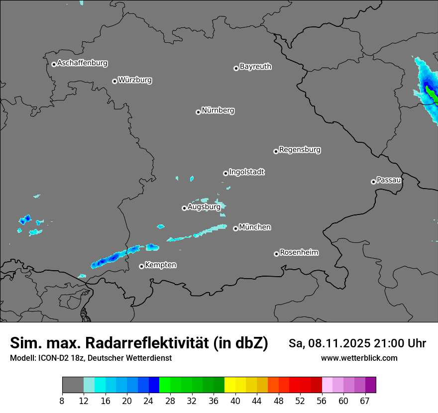 Modellkarten Simuliertes Radarbild