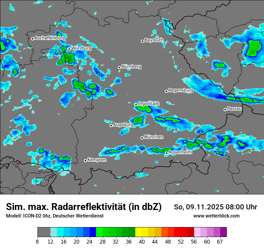 Modellkarten Simuliertes Radarbild