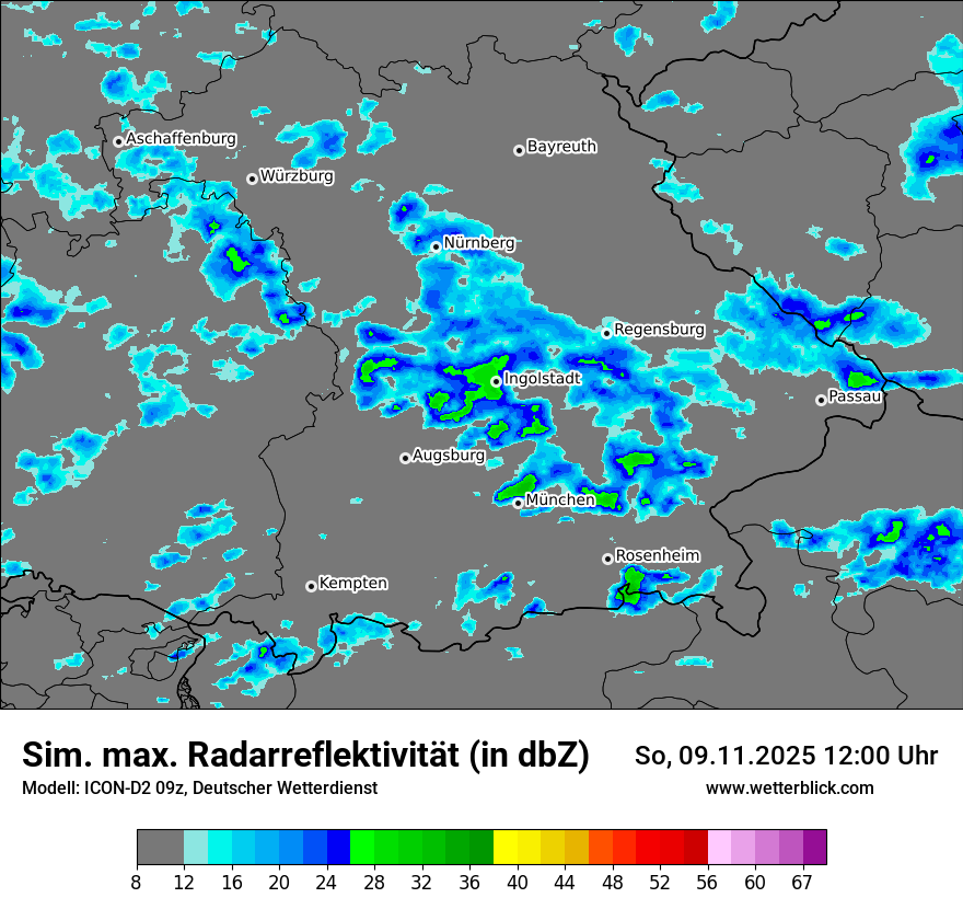 Modellkarten Simuliertes Radarbild