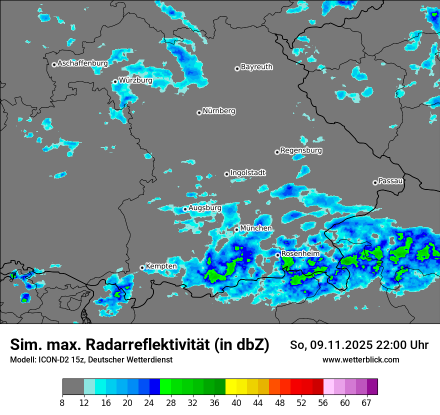 Modellkarten Simuliertes Radarbild