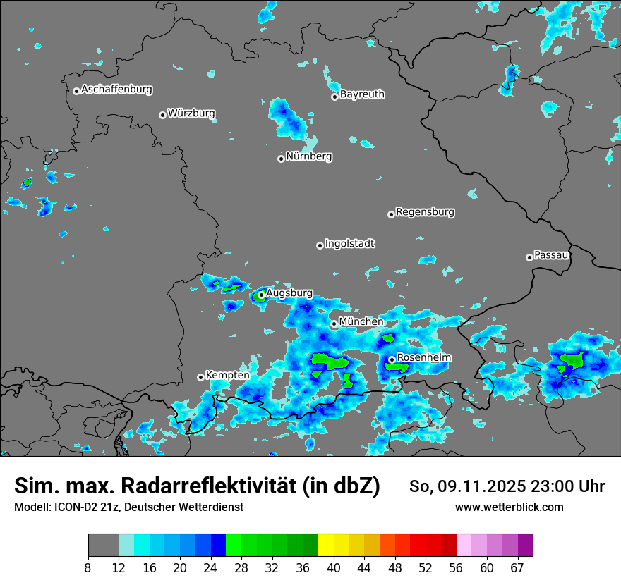 Modellkarten Simuliertes Radarbild