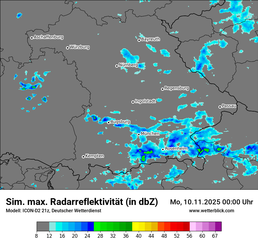 Modellkarten Simuliertes Radarbild