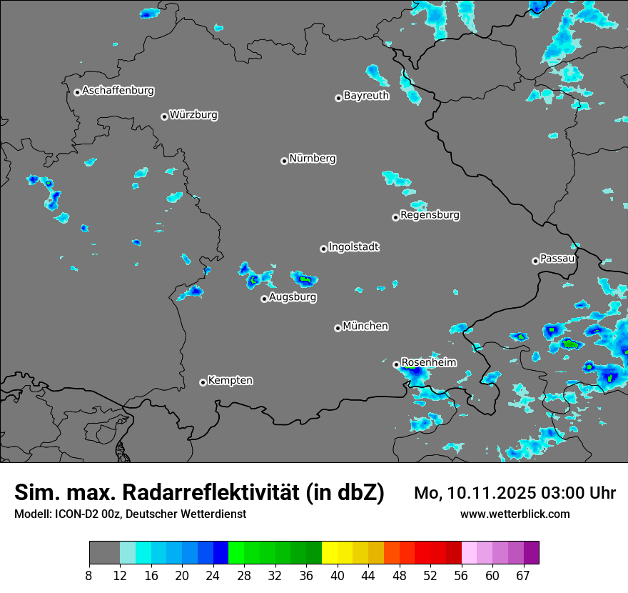 Modellkarten Simuliertes Radarbild