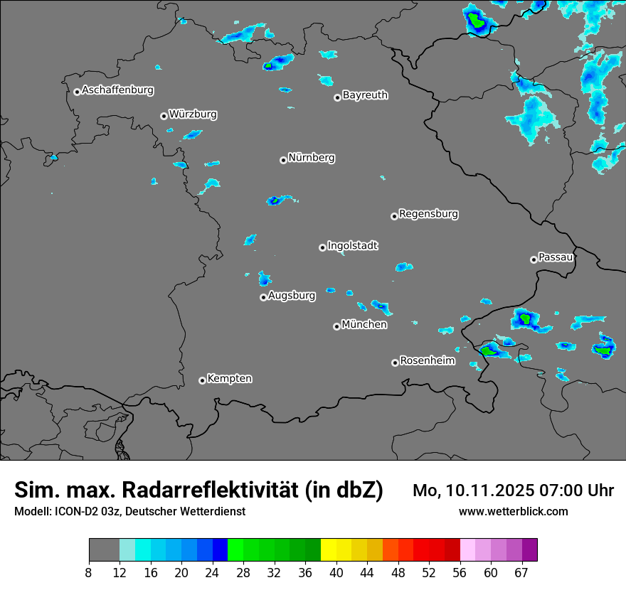 Modellkarten Simuliertes Radarbild