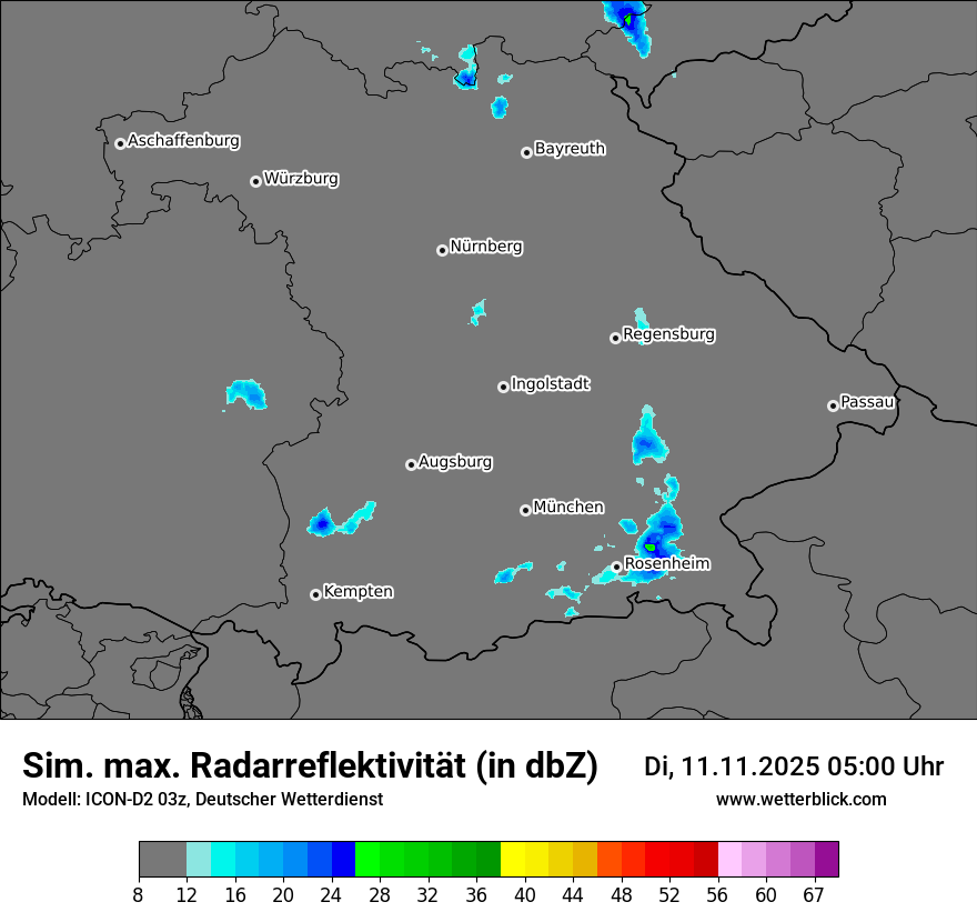 Modellkarten Simuliertes Radarbild