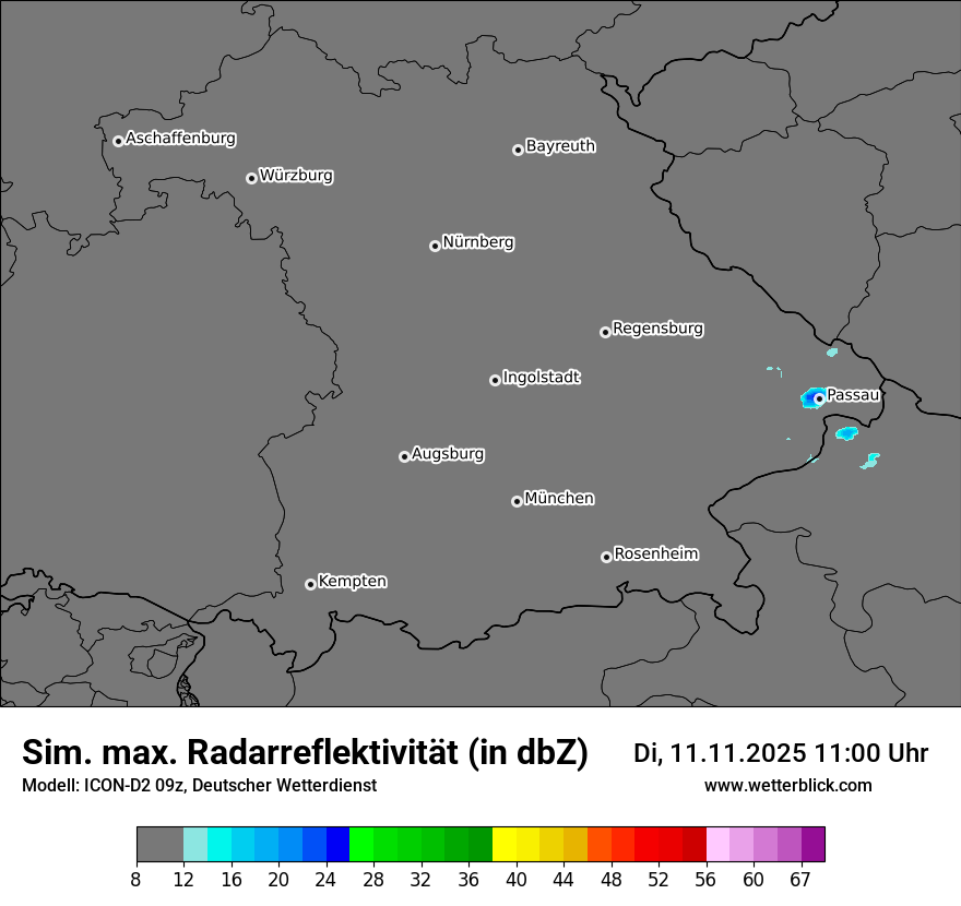 Modellkarten Simuliertes Radarbild