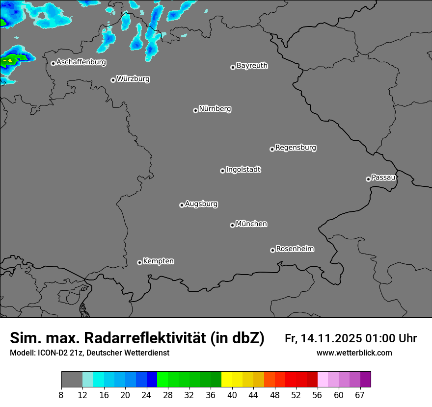 Modellkarten Simuliertes Radarbild