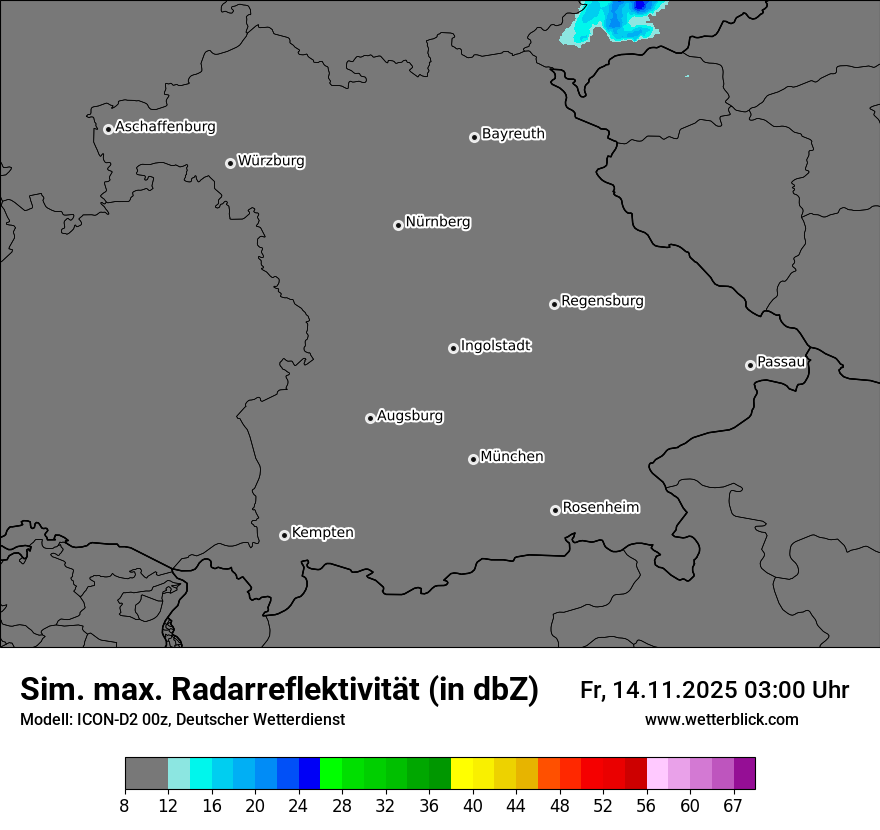 Modellkarten Simuliertes Radarbild