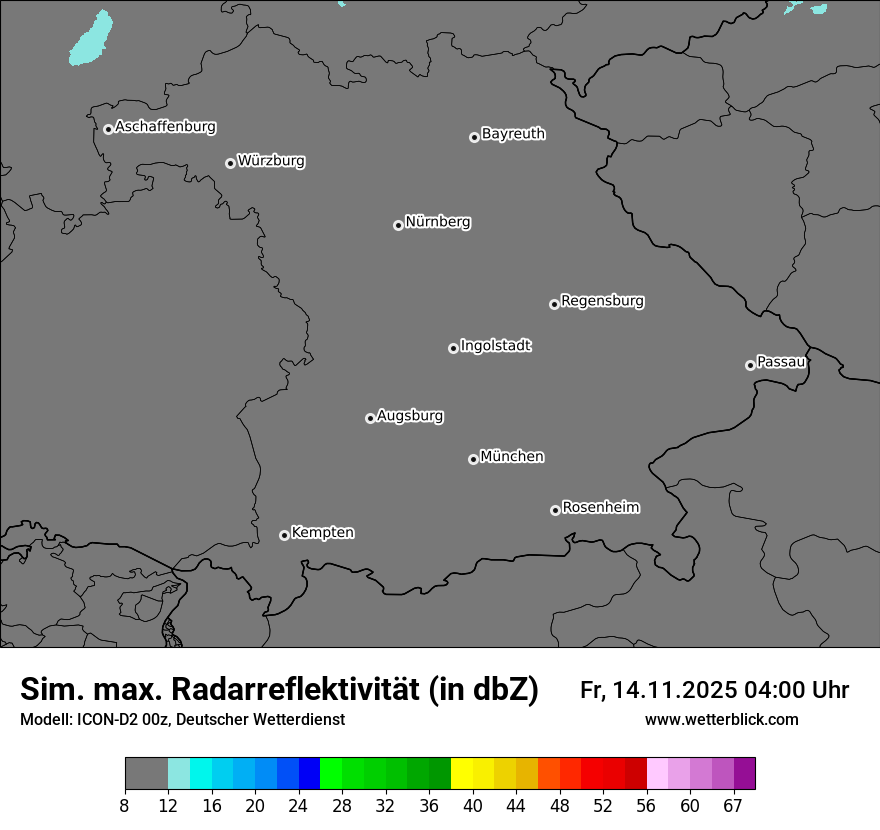 Modellkarten Simuliertes Radarbild