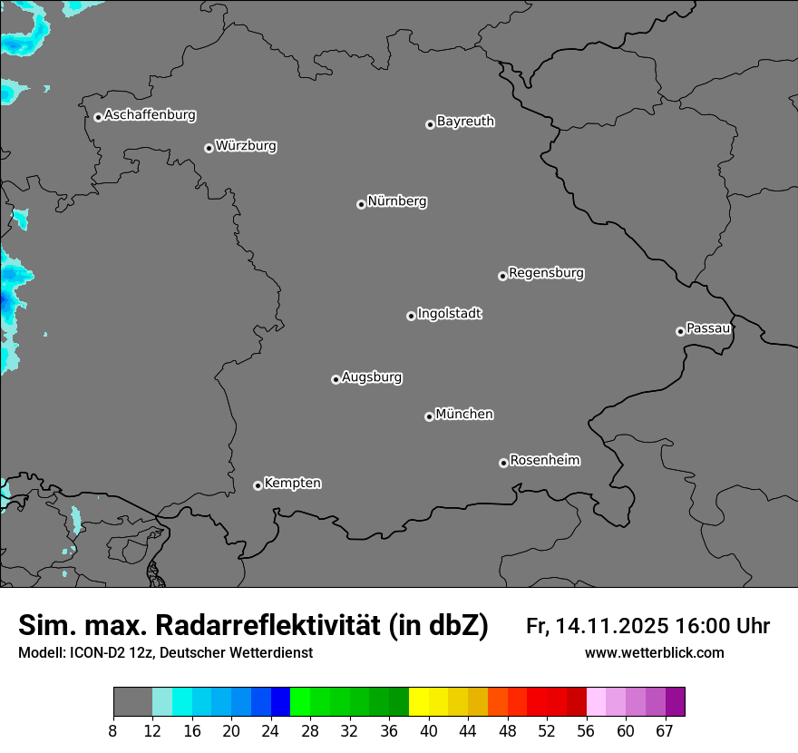 Modellkarten Simuliertes Radarbild