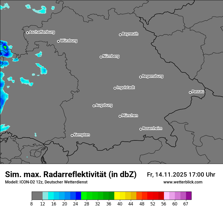 Modellkarten Simuliertes Radarbild
