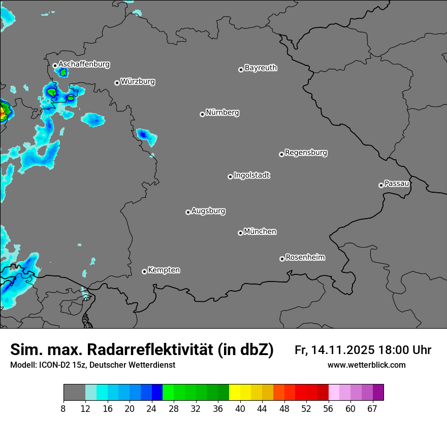 Modellkarten Simuliertes Radarbild