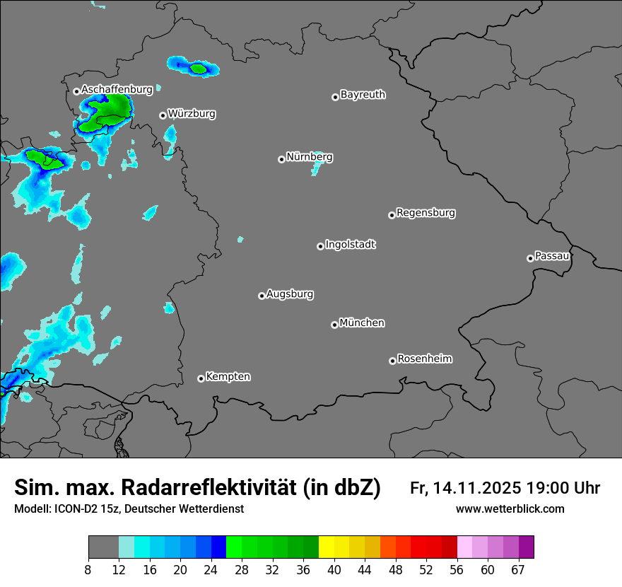 Modellkarten Simuliertes Radarbild