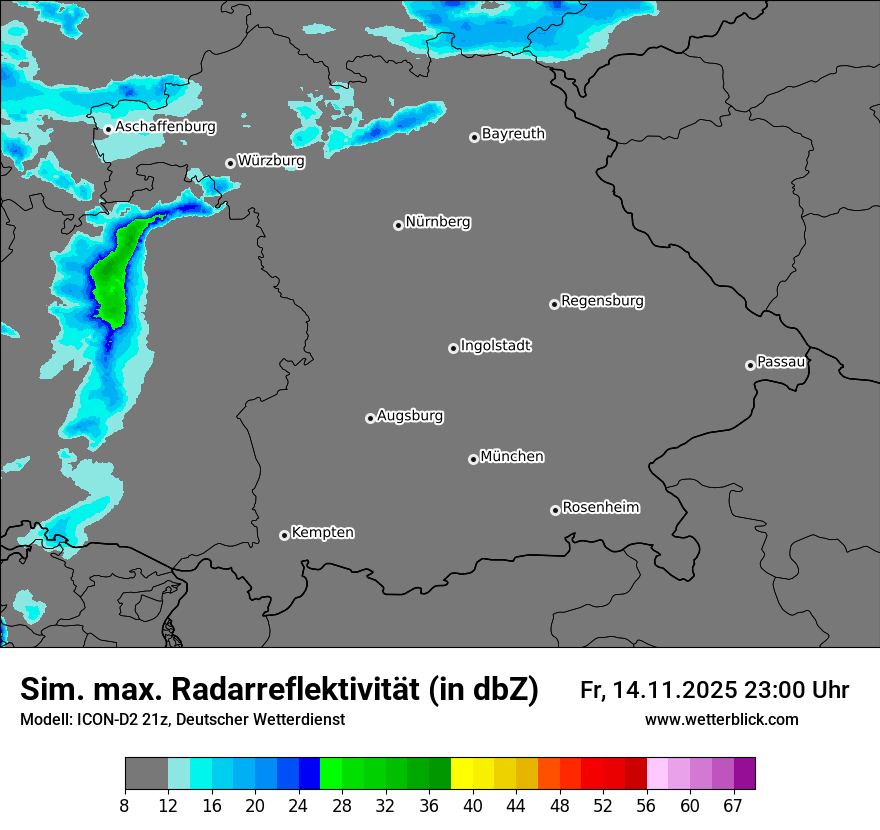 Modellkarten Simuliertes Radarbild
