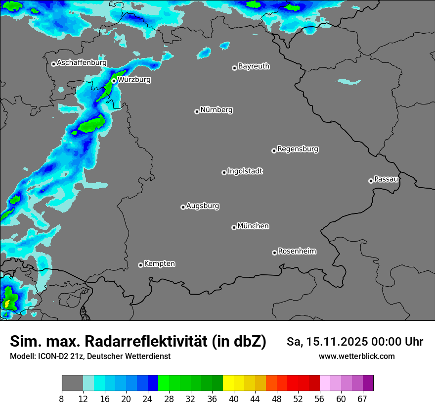 Modellkarten Simuliertes Radarbild