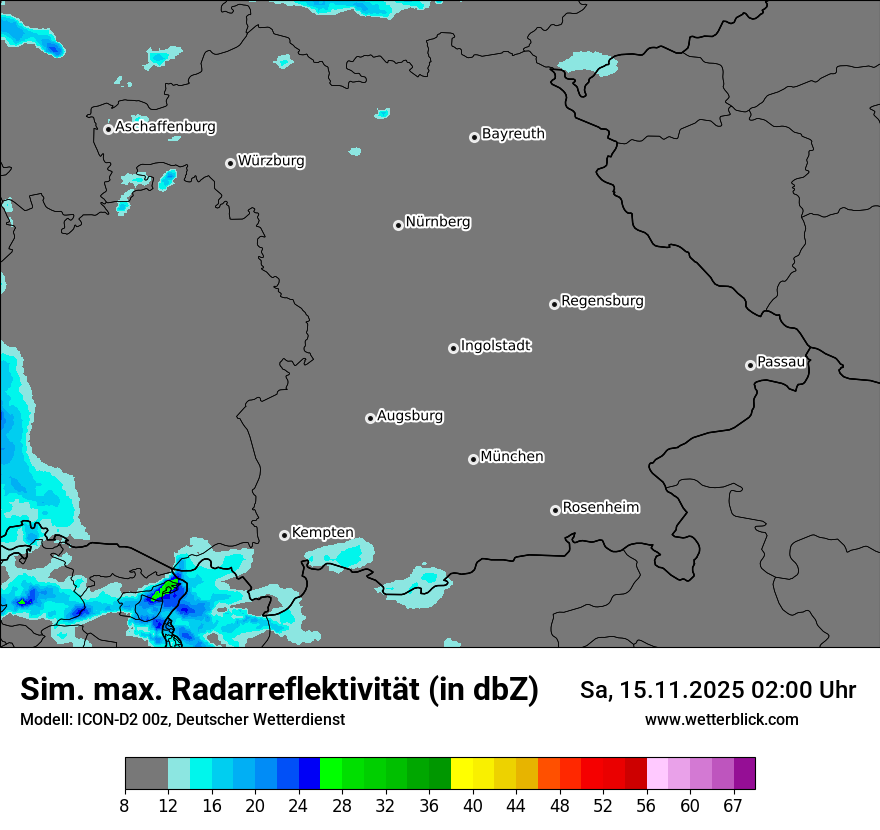 Modellkarten Simuliertes Radarbild