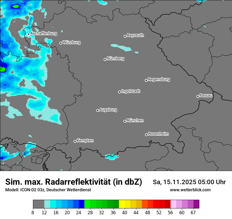 Modellkarten Simuliertes Radarbild