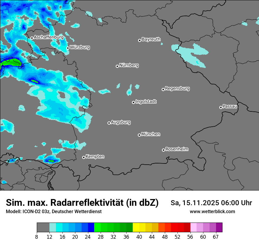 Modellkarten Simuliertes Radarbild