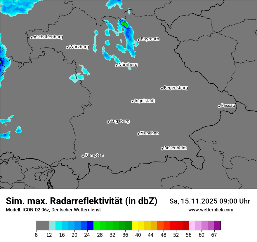 Modellkarten Simuliertes Radarbild