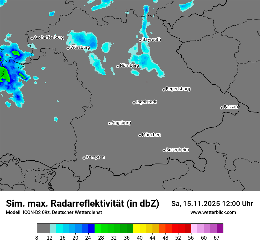 Modellkarten Simuliertes Radarbild