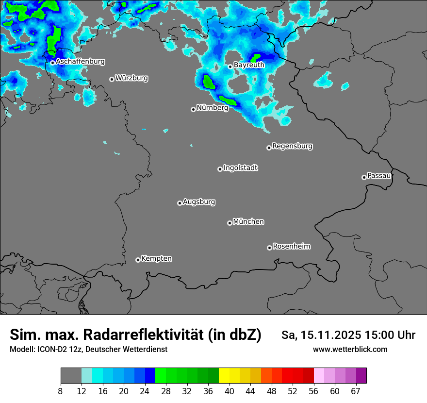 Modellkarten Simuliertes Radarbild