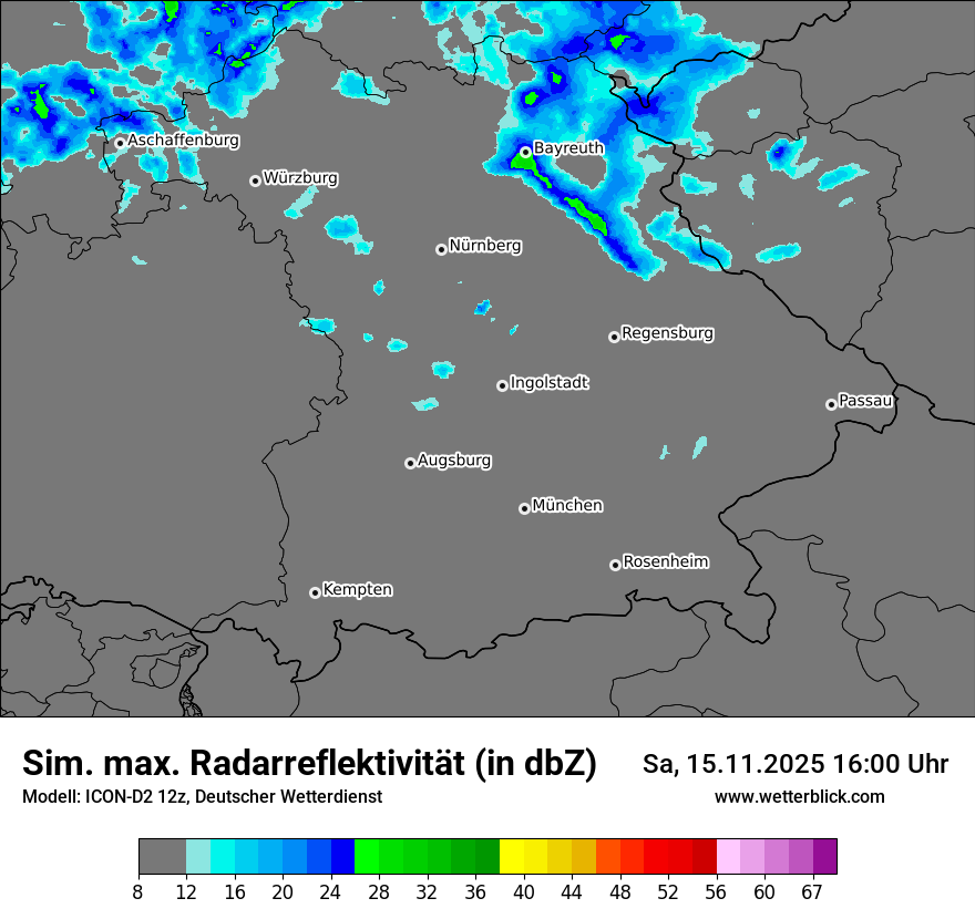 Modellkarten Simuliertes Radarbild