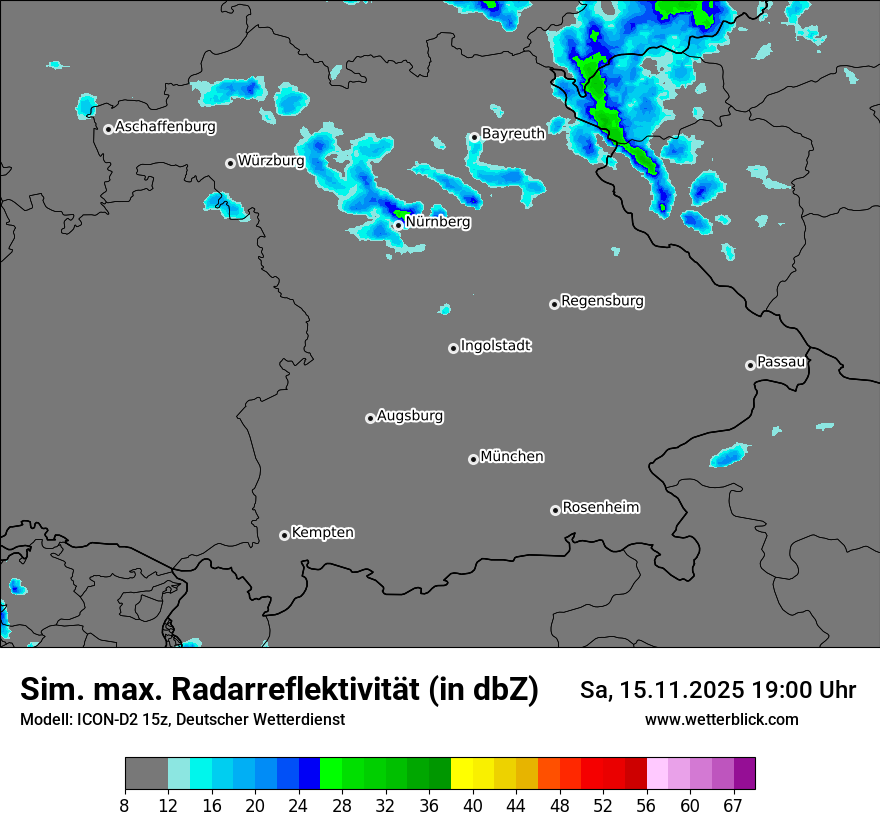 Modellkarten Simuliertes Radarbild