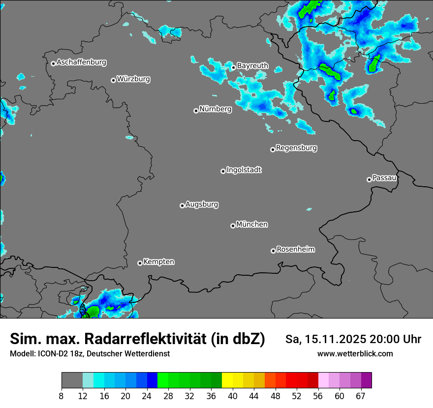 Modellkarten Simuliertes Radarbild