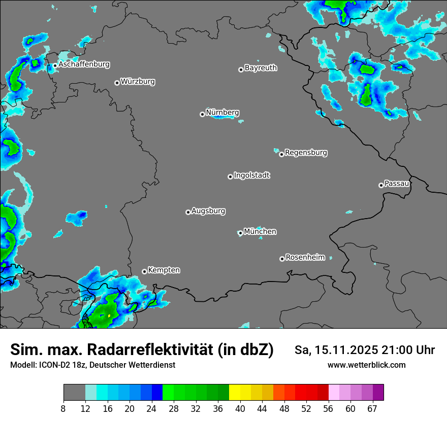 Modellkarten Simuliertes Radarbild