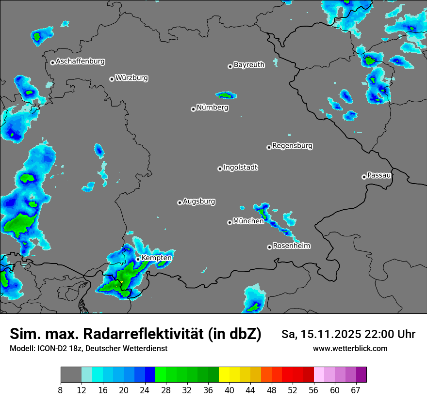 Modellkarten Simuliertes Radarbild