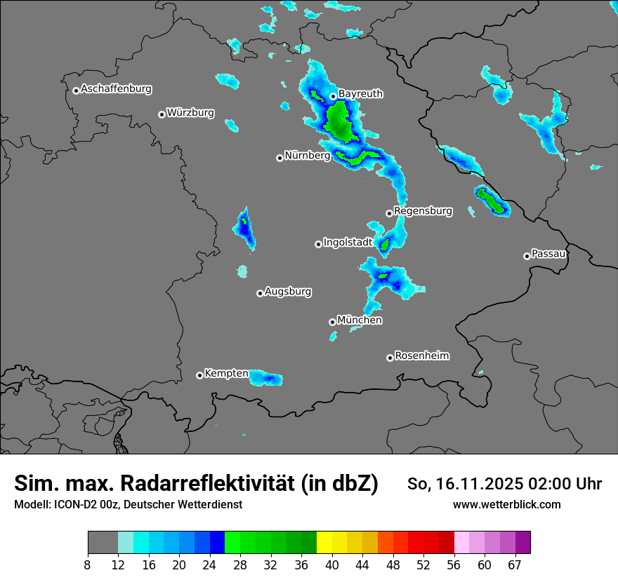Modellkarten Simuliertes Radarbild