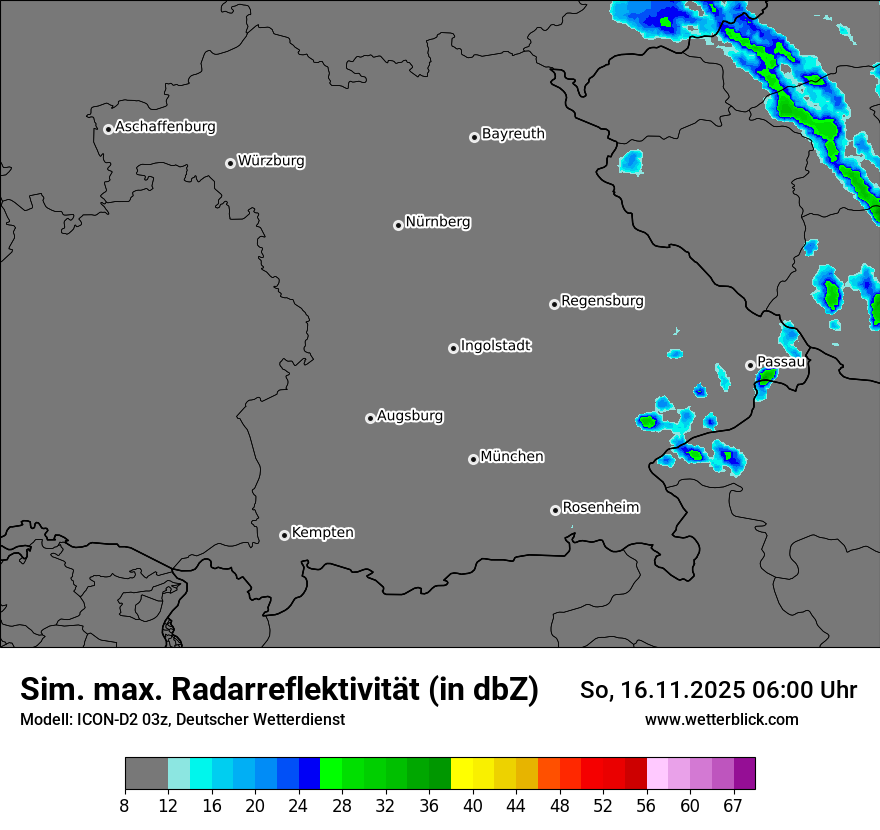 Modellkarten Simuliertes Radarbild