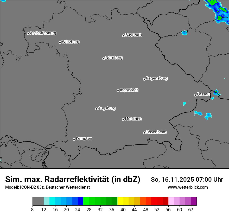 Modellkarten Simuliertes Radarbild