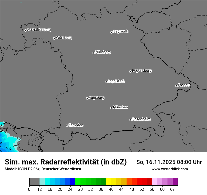 Modellkarten Simuliertes Radarbild