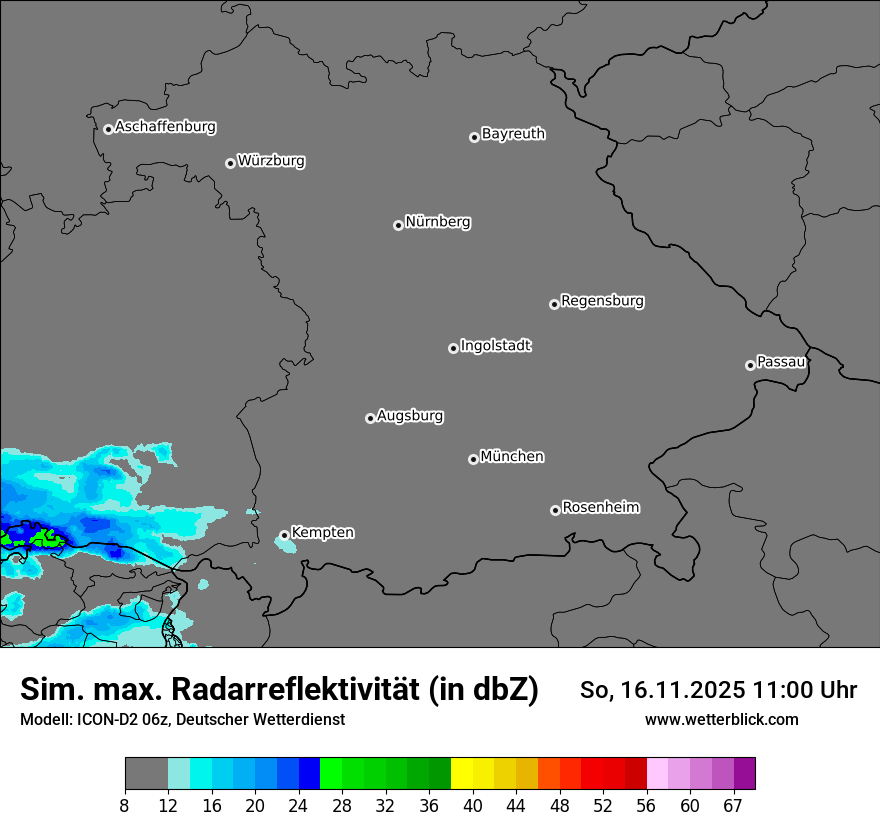 Modellkarten Simuliertes Radarbild