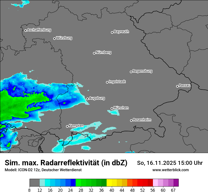 Modellkarten Simuliertes Radarbild