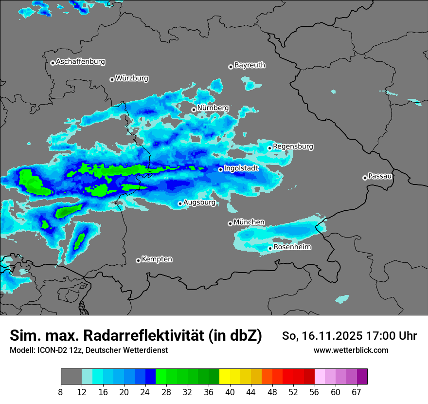 Modellkarten Simuliertes Radarbild