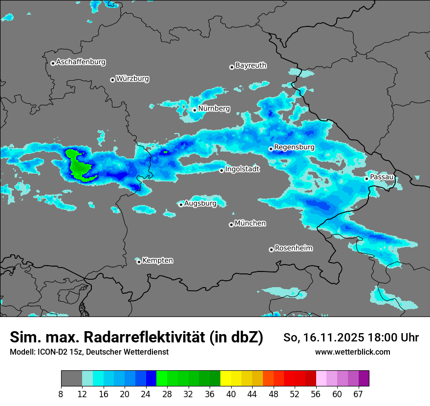 Modellkarten Simuliertes Radarbild