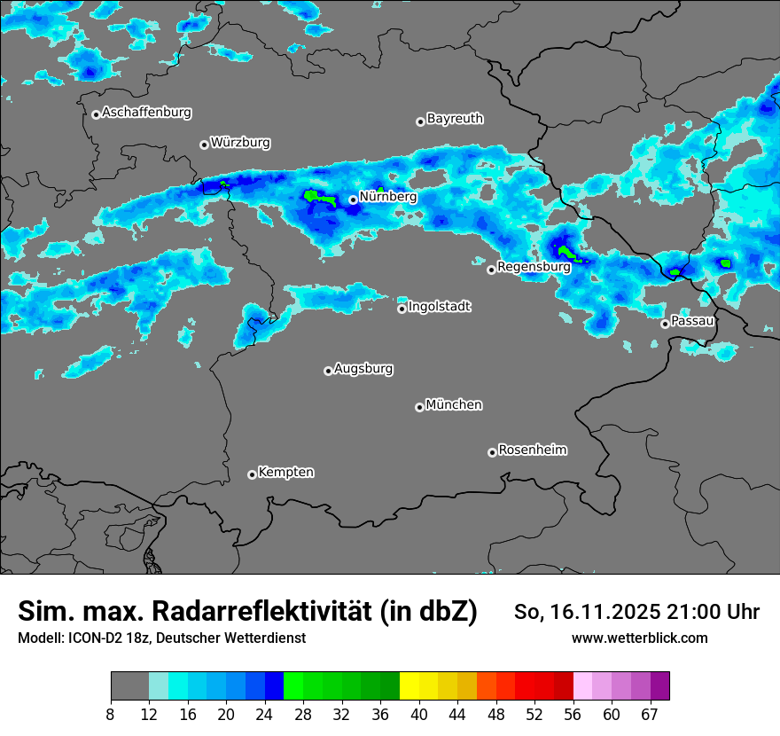 Modellkarten Simuliertes Radarbild