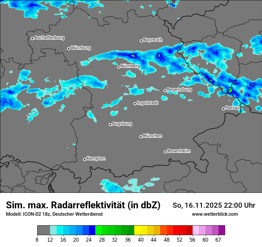 Modellkarten Simuliertes Radarbild