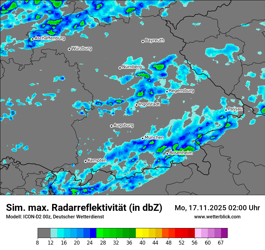 Modellkarten Simuliertes Radarbild