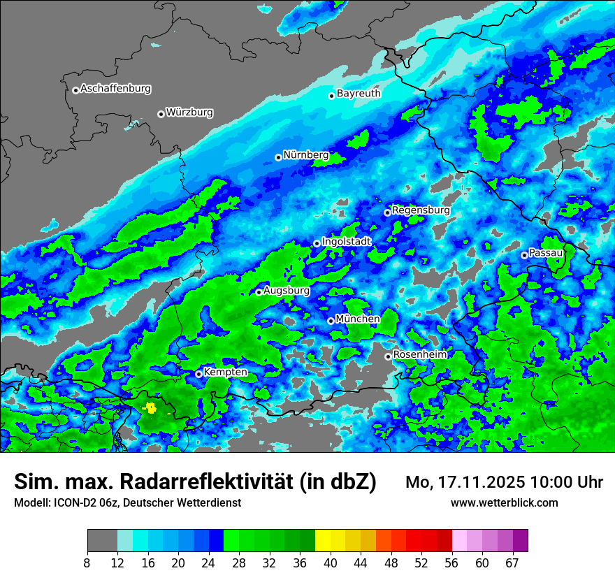 Modellkarten Simuliertes Radarbild