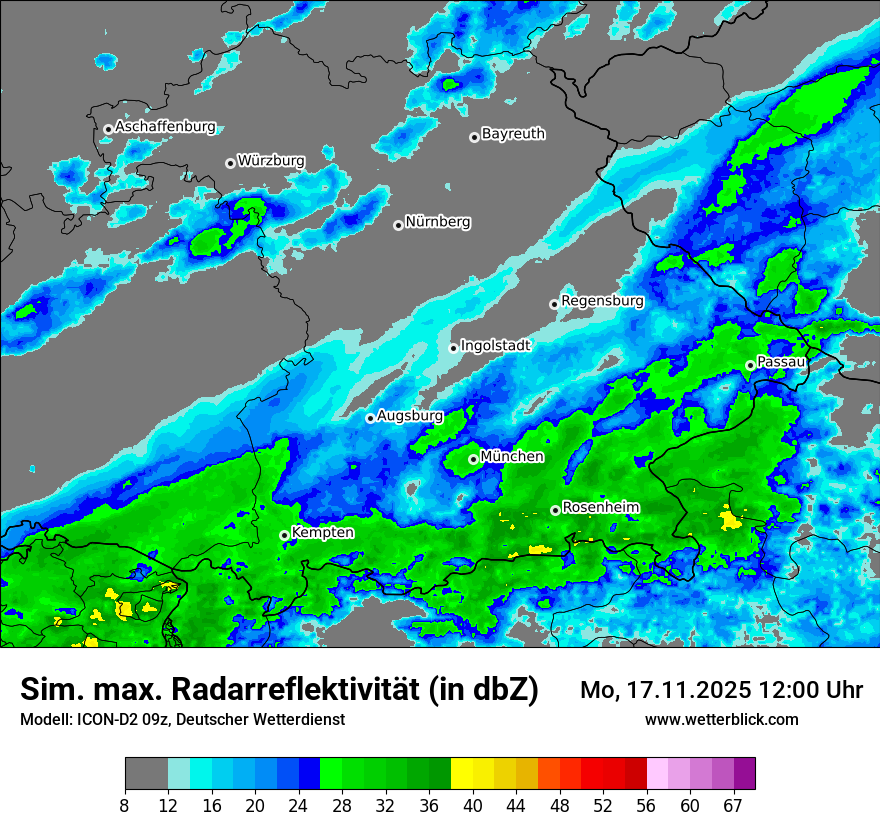 Modellkarten Simuliertes Radarbild